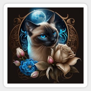 Siamese Moon Magic Sticker